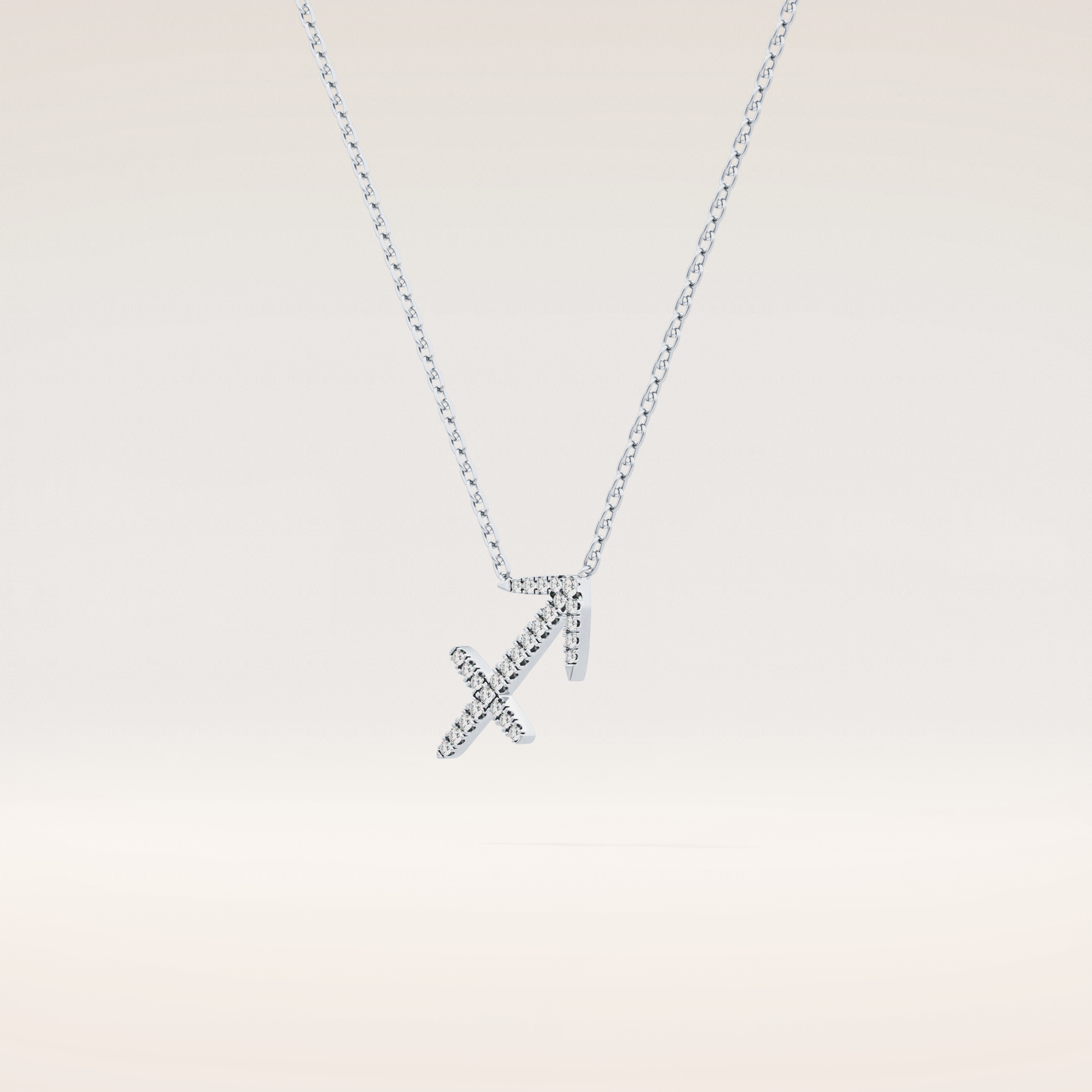 0.042 TCW Round Cut Moissanite Sagittarius Zodiac Sign Necklace