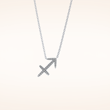 0.042 TCW Round Cut Moissanite Sagittarius Zodiac Sign Necklace