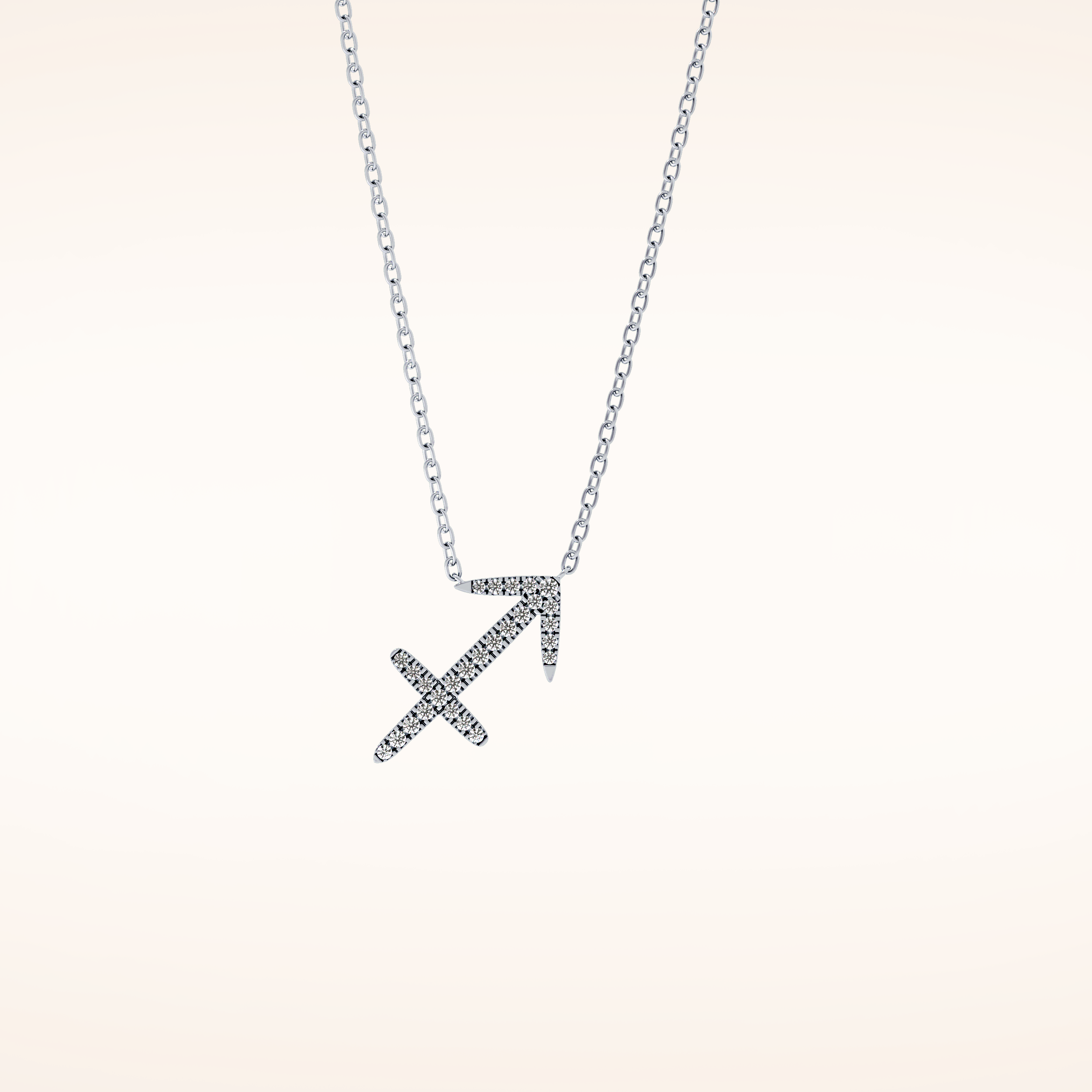 0.042 TCW Round Cut Moissanite Sagittarius Zodiac Sign Necklace