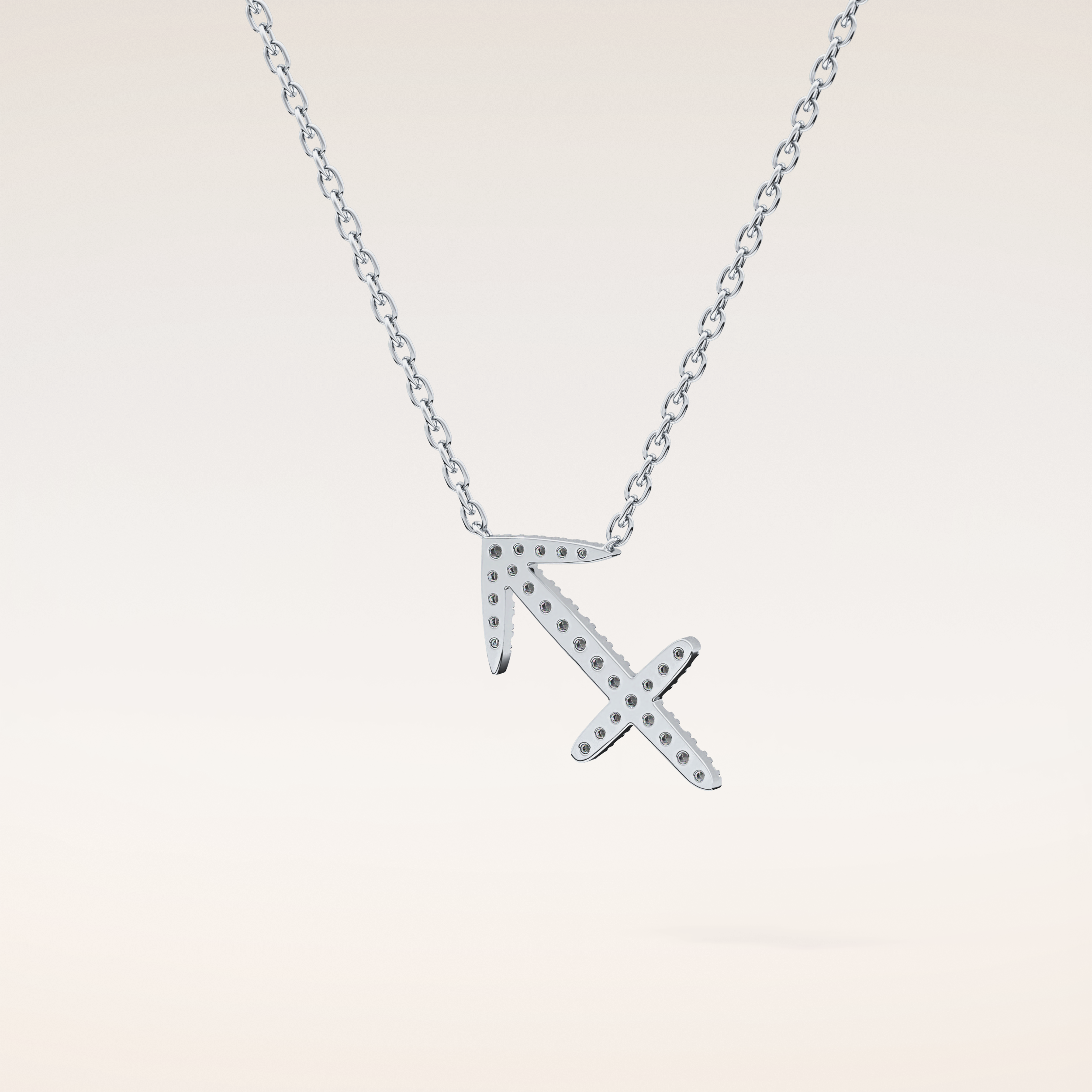 0.042 TCW Round Cut Moissanite Sagittarius Zodiac Sign Necklace