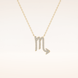 0.093 TCW Round Cut Moissanite Scorpio Zodiac Sign Necklace