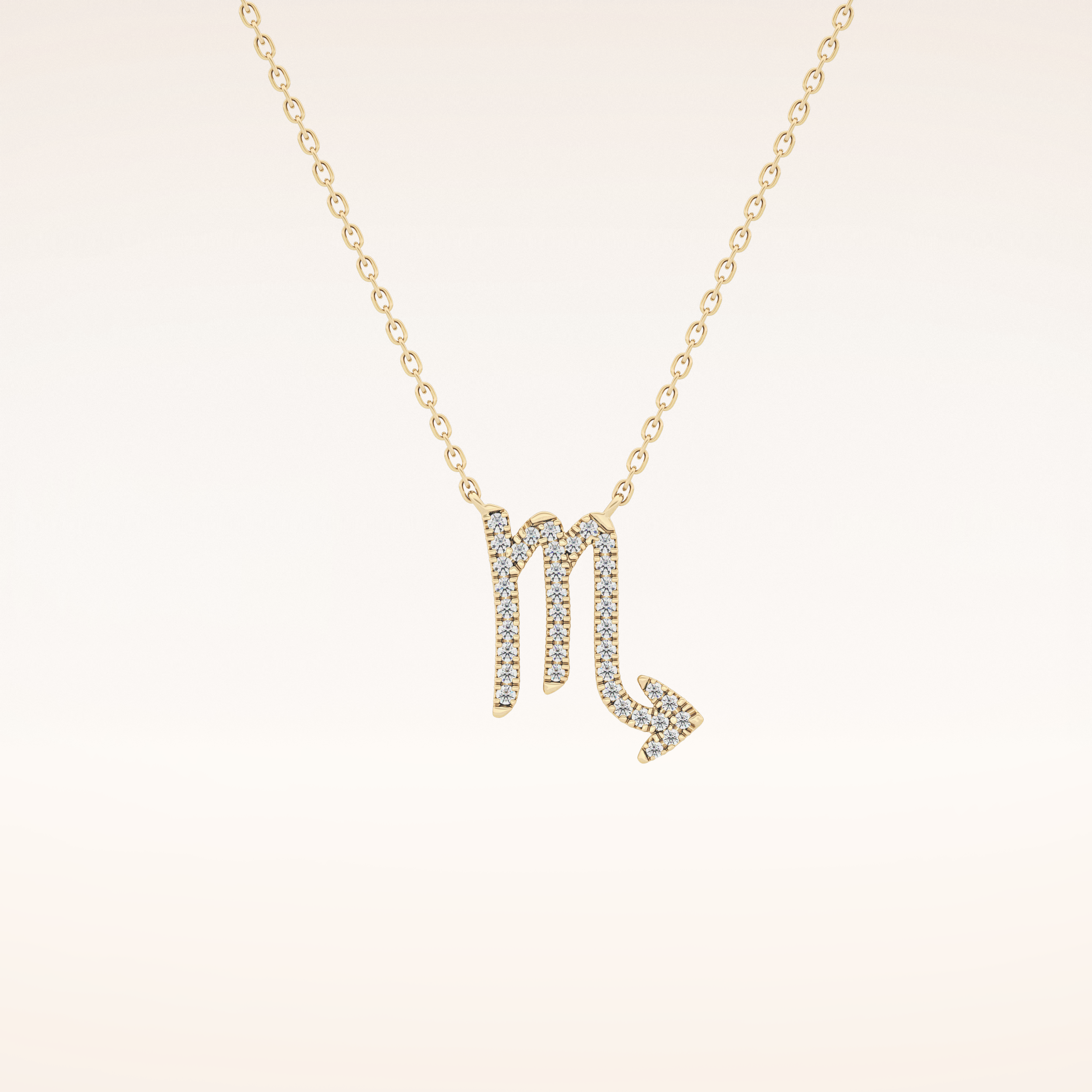 0.093 TCW Round Cut Moissanite Scorpio Zodiac Sign Necklace