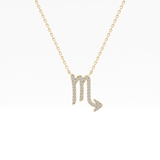 0.093 TCW Round Lab Grown Diamond Scorpio Zodiac Sign Necklace