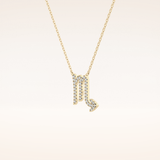0.093 TCW Round Cut Moissanite Scorpio Zodiac Sign Necklace