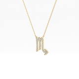 0.093 TCW Round Lab Grown Diamond Scorpio Zodiac Sign Necklace