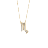 0.093 TCW Round Lab Grown Diamond Scorpio Zodiac Sign Necklace