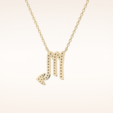 0.093 TCW Round Cut Moissanite Scorpio Zodiac Sign Necklace