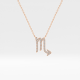 0.093 TCW Round Lab Grown Diamond Scorpio Zodiac Sign Necklace