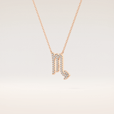 0.093 TCW Round Cut Moissanite Scorpio Zodiac Sign Necklace