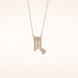 0.093 TCW Round Cut Moissanite Scorpio Zodiac Sign Necklace