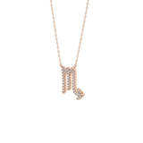 0.093 TCW Round Lab Grown Diamond Scorpio Zodiac Sign Necklace