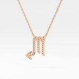 0.093 TCW Round Lab Grown Diamond Scorpio Zodiac Sign Necklace