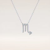 0.093 TCW Round Cut Moissanite Scorpio Zodiac Sign Necklace