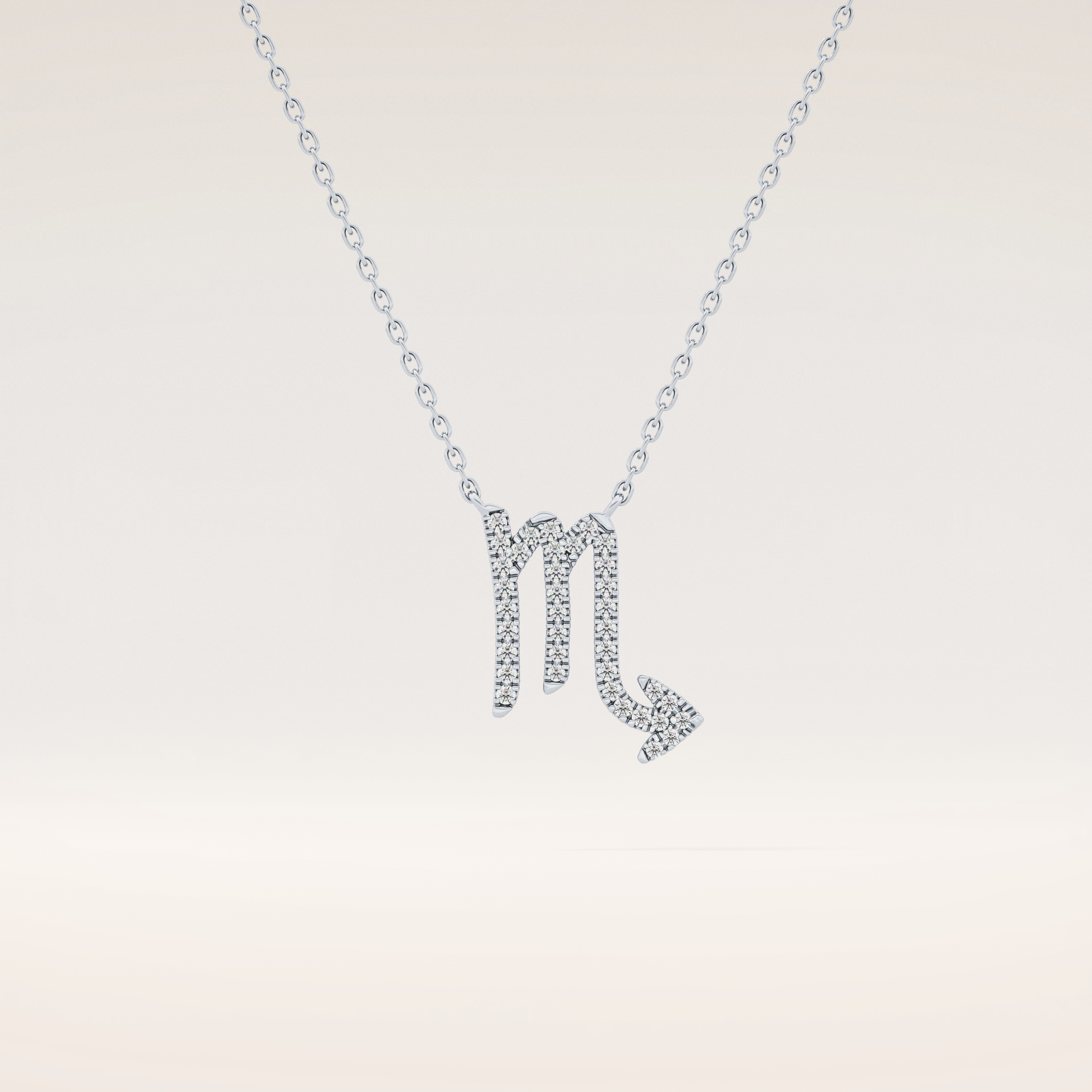 0.093 TCW Round Cut Moissanite Scorpio Zodiac Sign Necklace