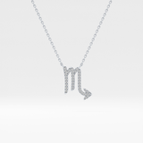 0.093 TCW Round Lab Grown Diamond Scorpio Zodiac Sign Necklace