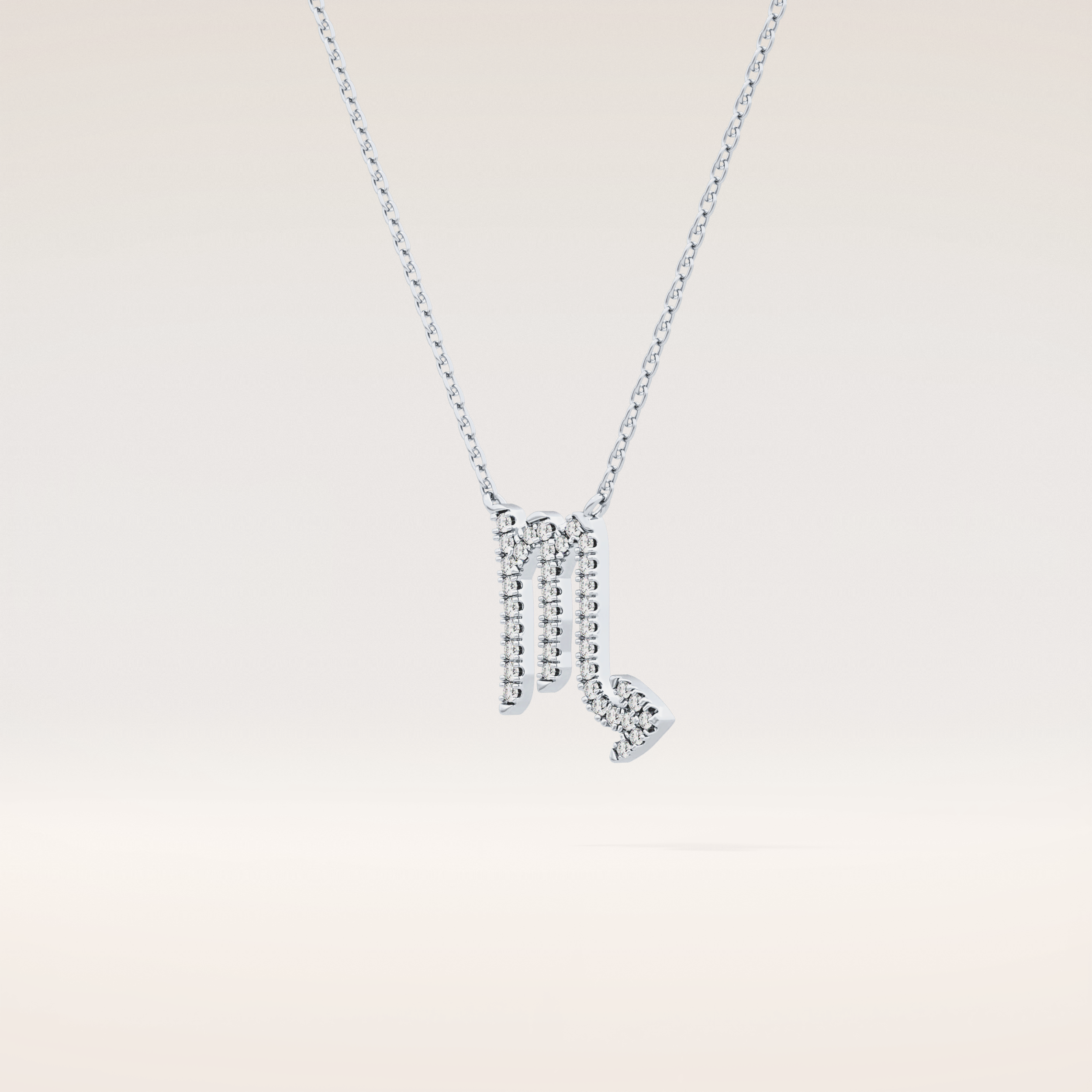 0.093 TCW Round Cut Moissanite Scorpio Zodiac Sign Necklace