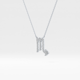 0.093 TCW Round Lab Grown Diamond Scorpio Zodiac Sign Necklace