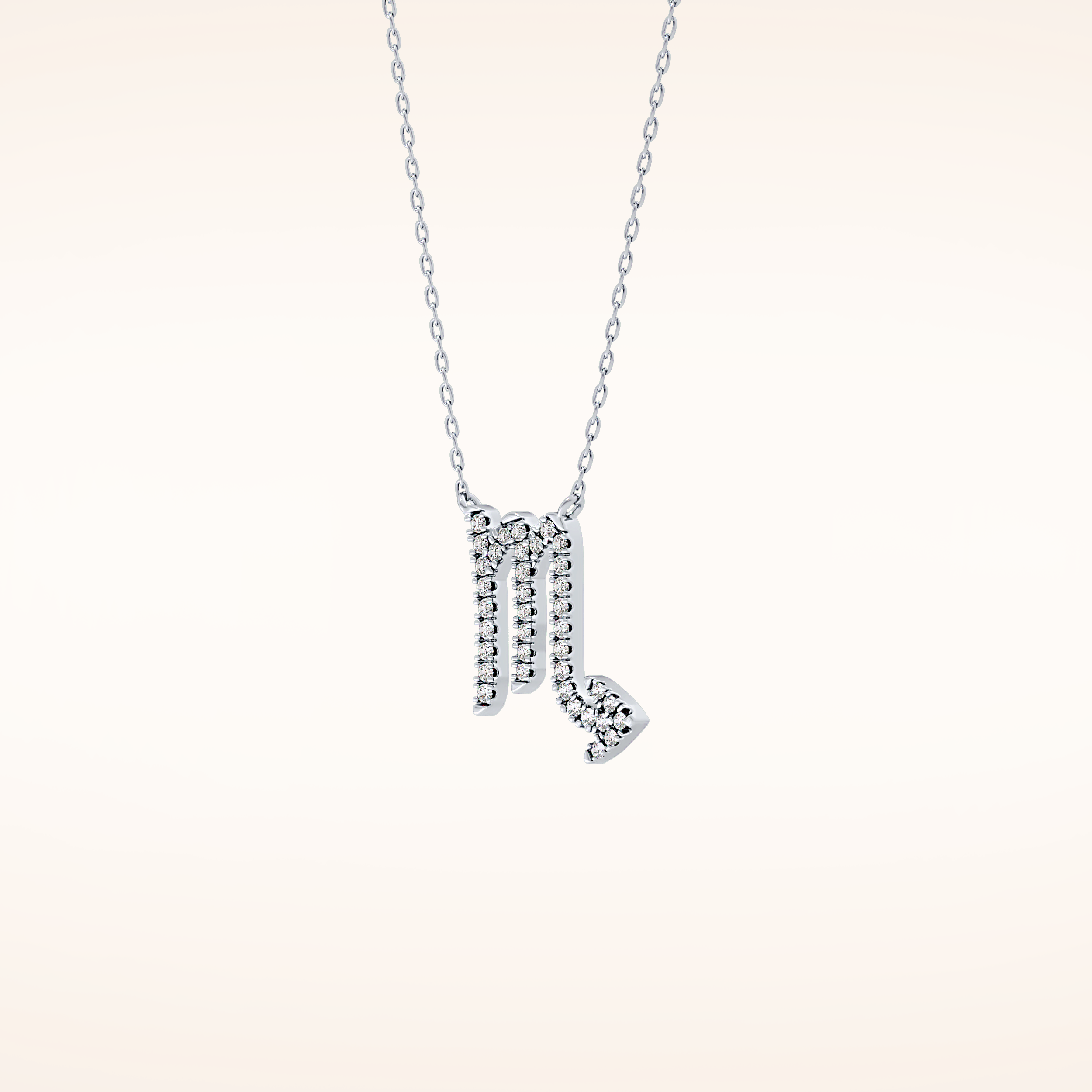 0.093 TCW Round Cut Moissanite Scorpio Zodiac Sign Necklace
