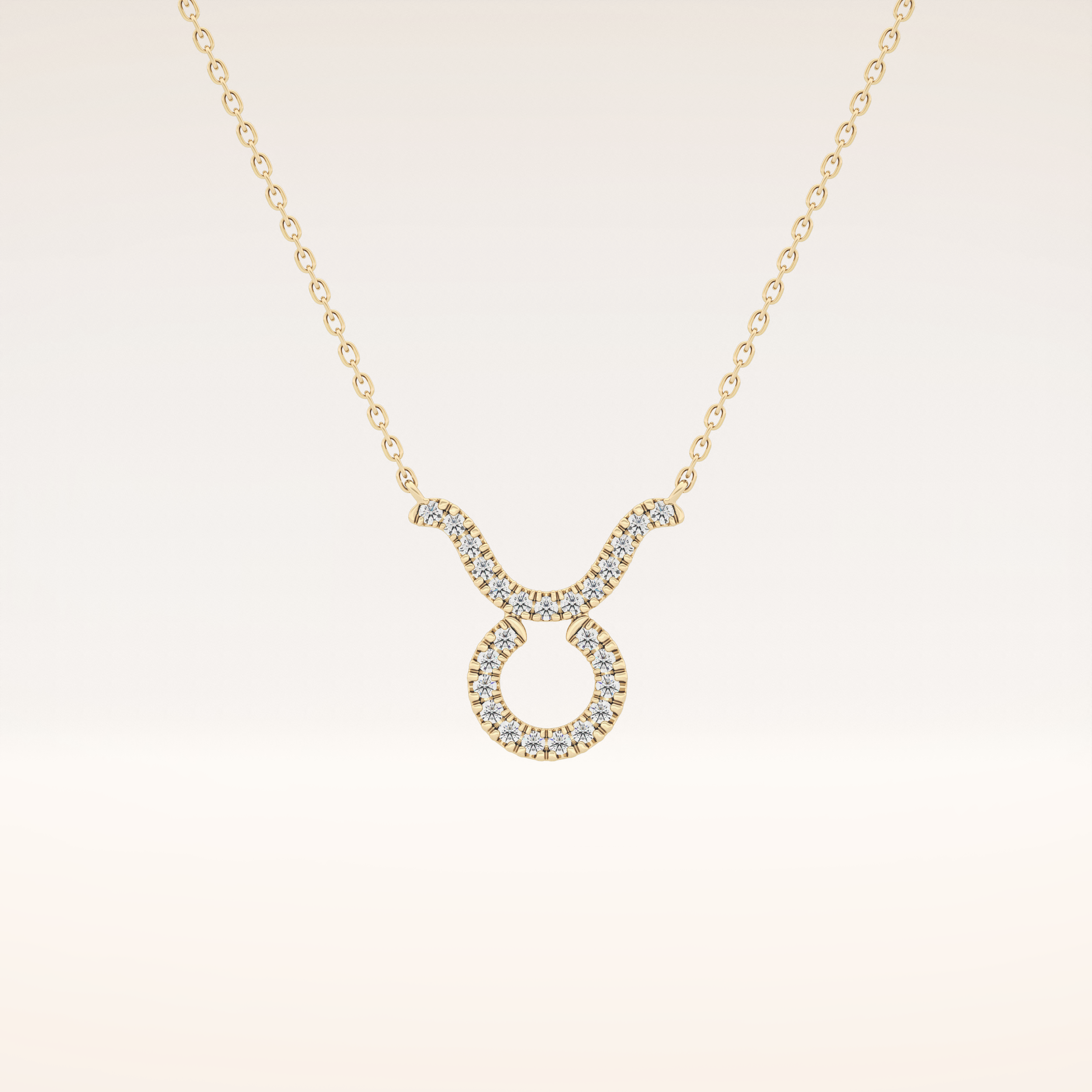 0.12 TCW Round Cut Moissanite Taurus Zodiac Sign Necklace