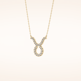 0.12 TCW Round Cut Moissanite Taurus Zodiac Sign Necklace
