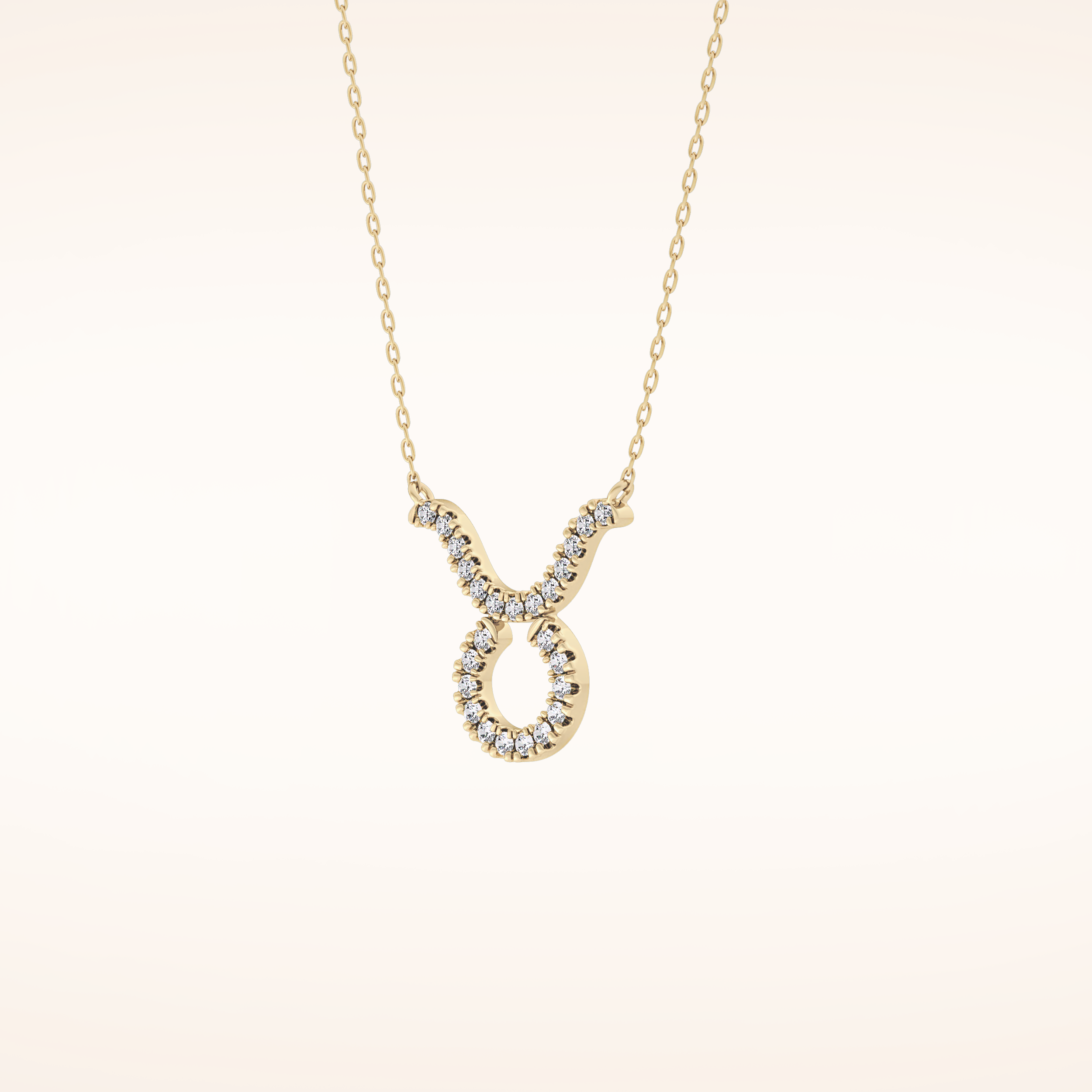 0.12 TCW Round Cut Moissanite Taurus Zodiac Sign Necklace