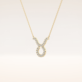 0.12 TCW Round Cut Moissanite Taurus Zodiac Sign Necklace