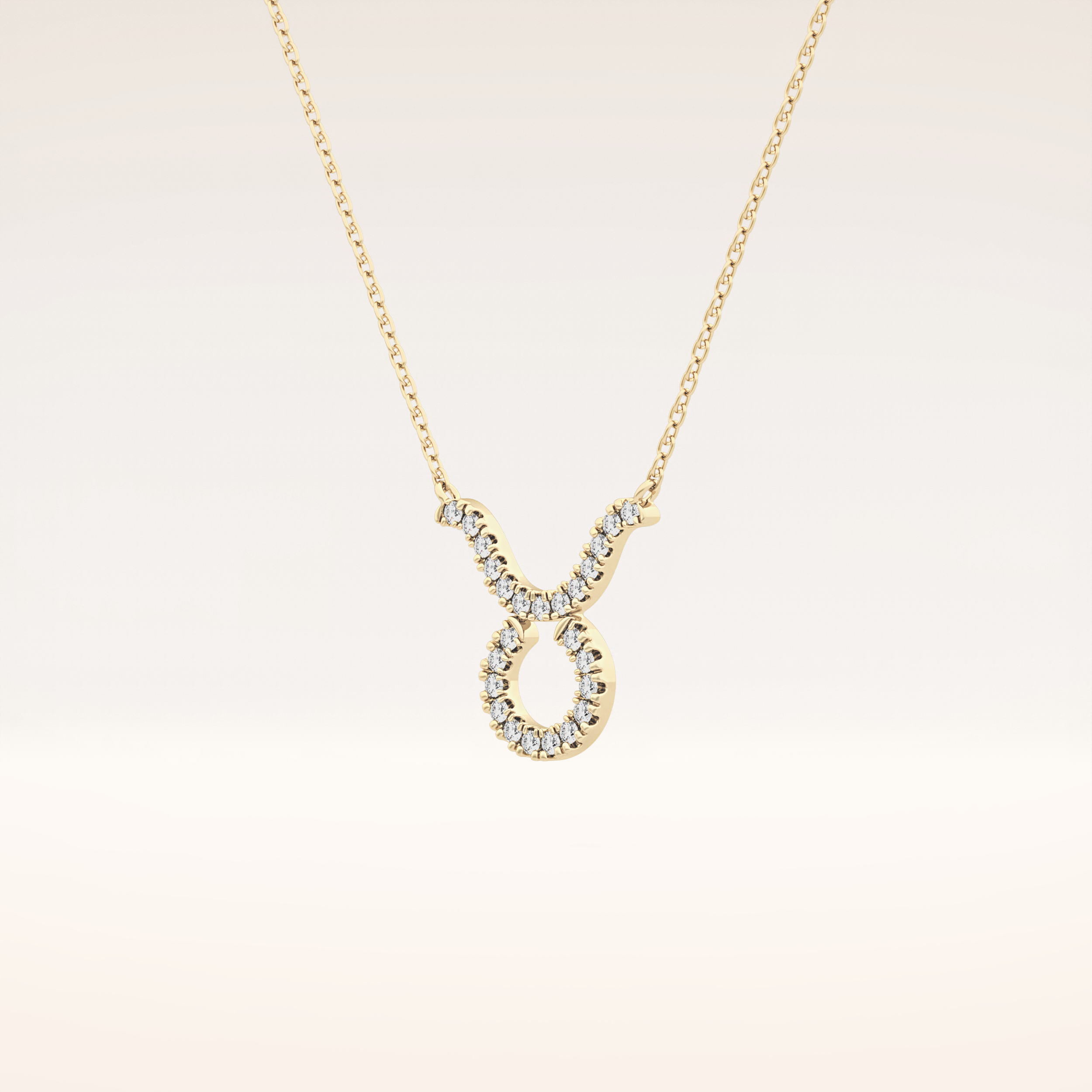 0.12 TCW Round Cut Moissanite Taurus Zodiac Sign Necklace
