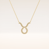 0.12 TCW Round Cut Moissanite Taurus Zodiac Sign Necklace
