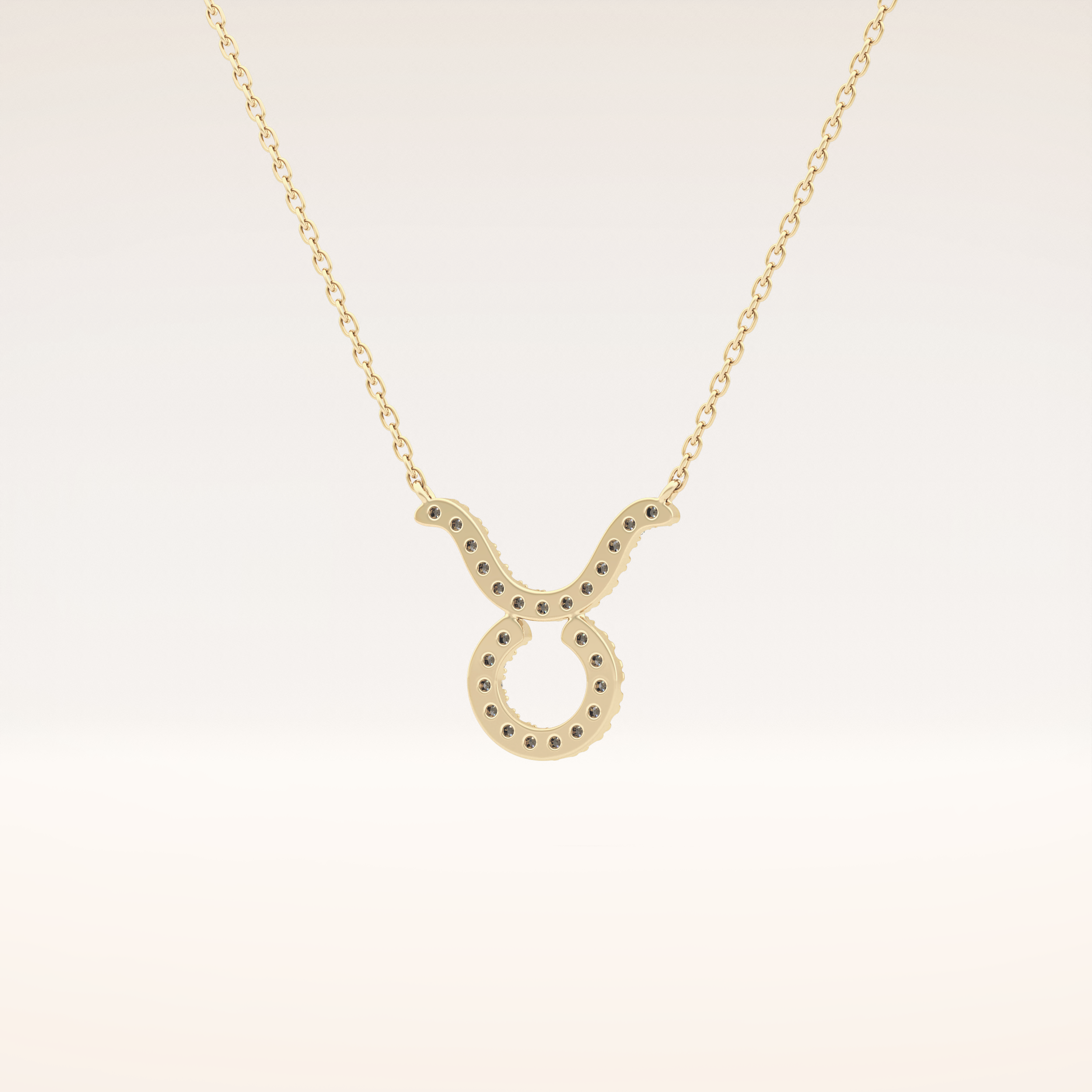 0.12 TCW Round Cut Moissanite Taurus Zodiac Sign Necklace