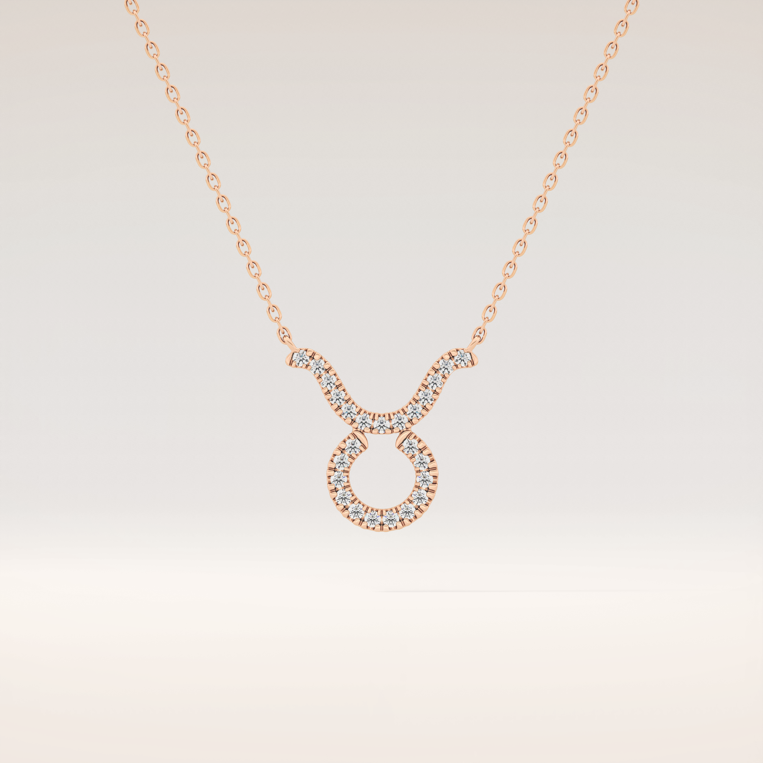 0.12 TCW Round Cut Moissanite Taurus Zodiac Sign Necklace