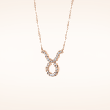 0.12 TCW Round Cut Moissanite Taurus Zodiac Sign Necklace