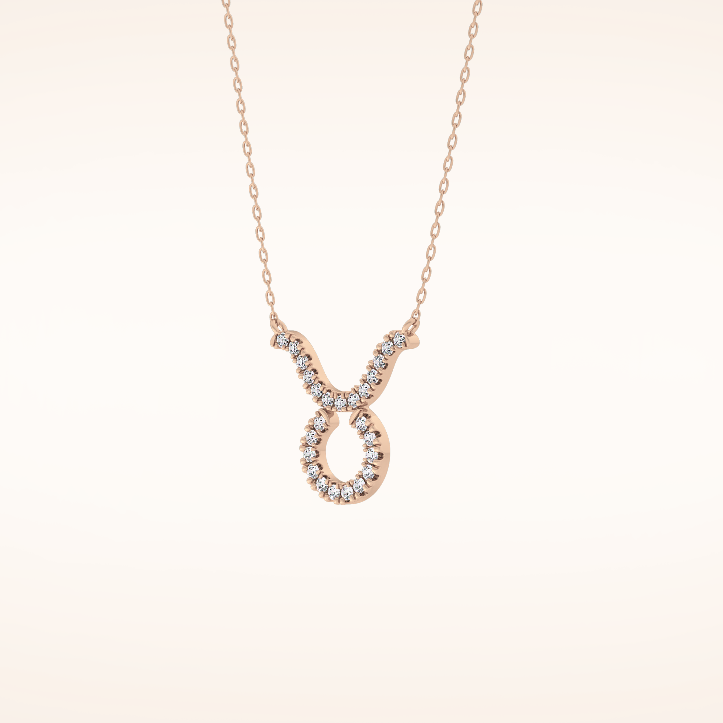 0.12 TCW Round Cut Moissanite Taurus Zodiac Sign Necklace