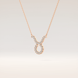 0.12 TCW Round Cut Moissanite Taurus Zodiac Sign Necklace