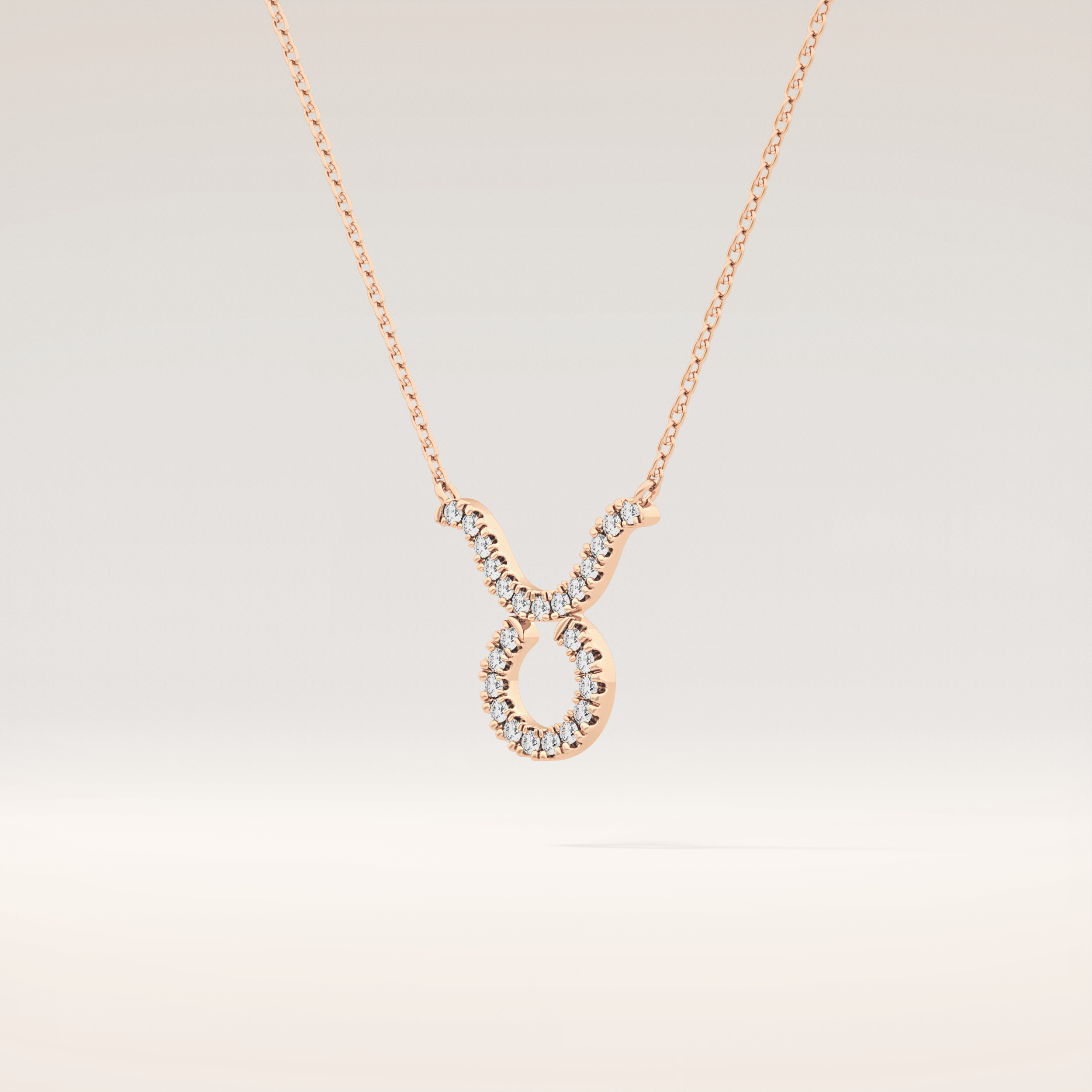 0.12 TCW Round Cut Moissanite Taurus Zodiac Sign Necklace