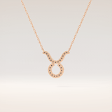 0.12 TCW Round Cut Moissanite Taurus Zodiac Sign Necklace