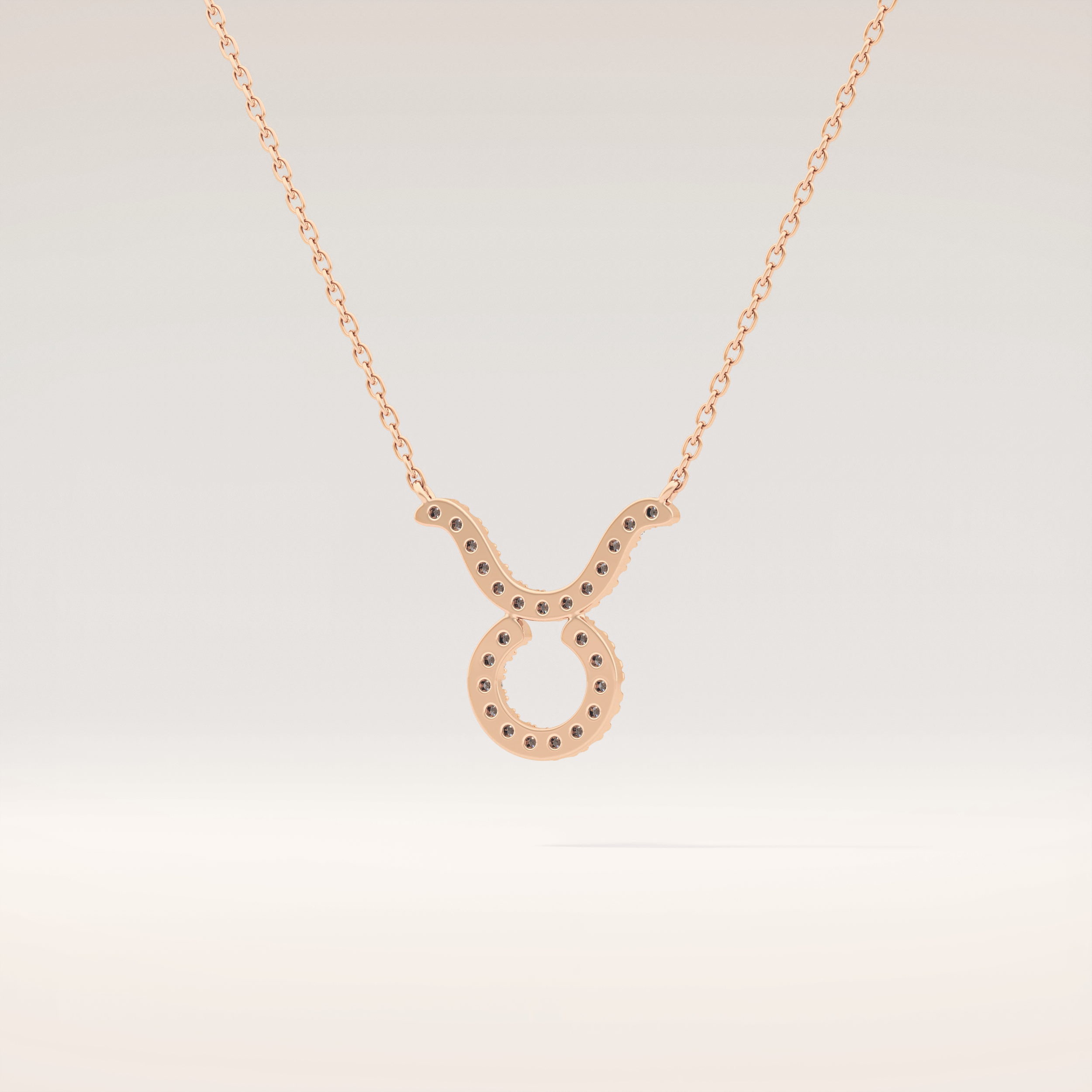 0.12 TCW Round Cut Moissanite Taurus Zodiac Sign Necklace