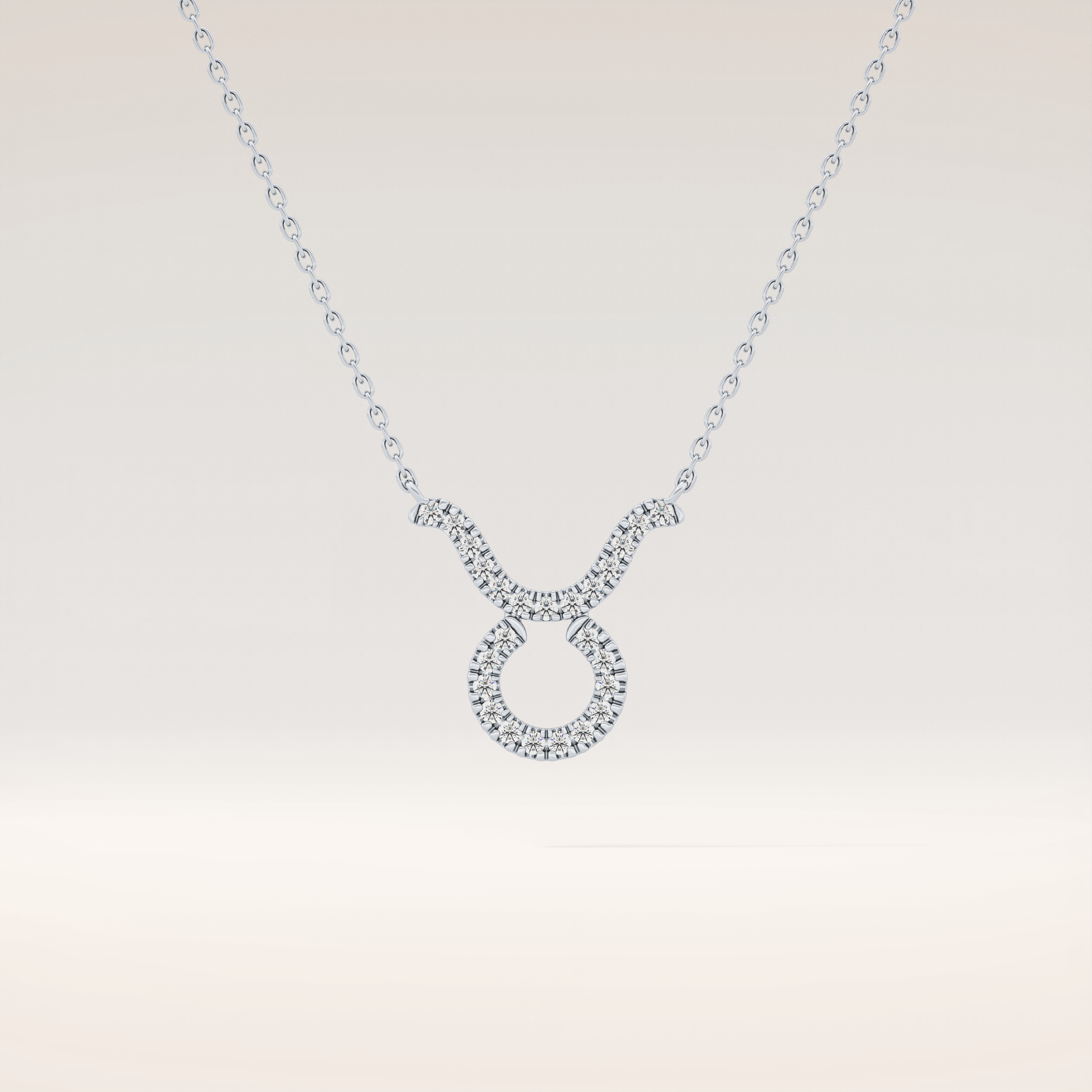 0.12 TCW Round Cut Moissanite Taurus Zodiac Sign Necklace