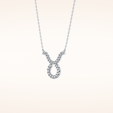 0.12 TCW Round Cut Moissanite Taurus Zodiac Sign Necklace