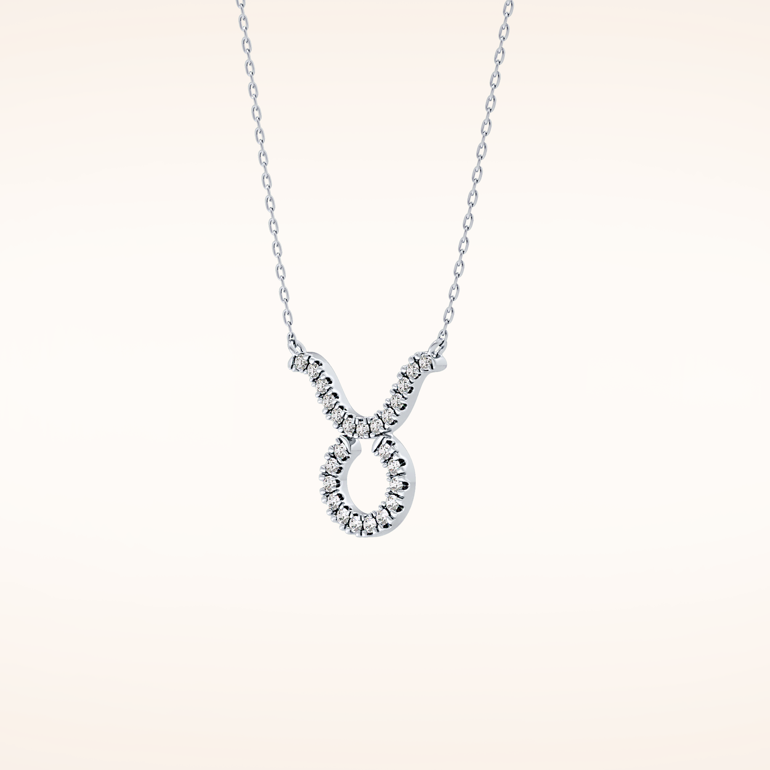 0.12 TCW Round Cut Moissanite Taurus Zodiac Sign Necklace