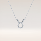 0.12 TCW Round Cut Moissanite Taurus Zodiac Sign Necklace