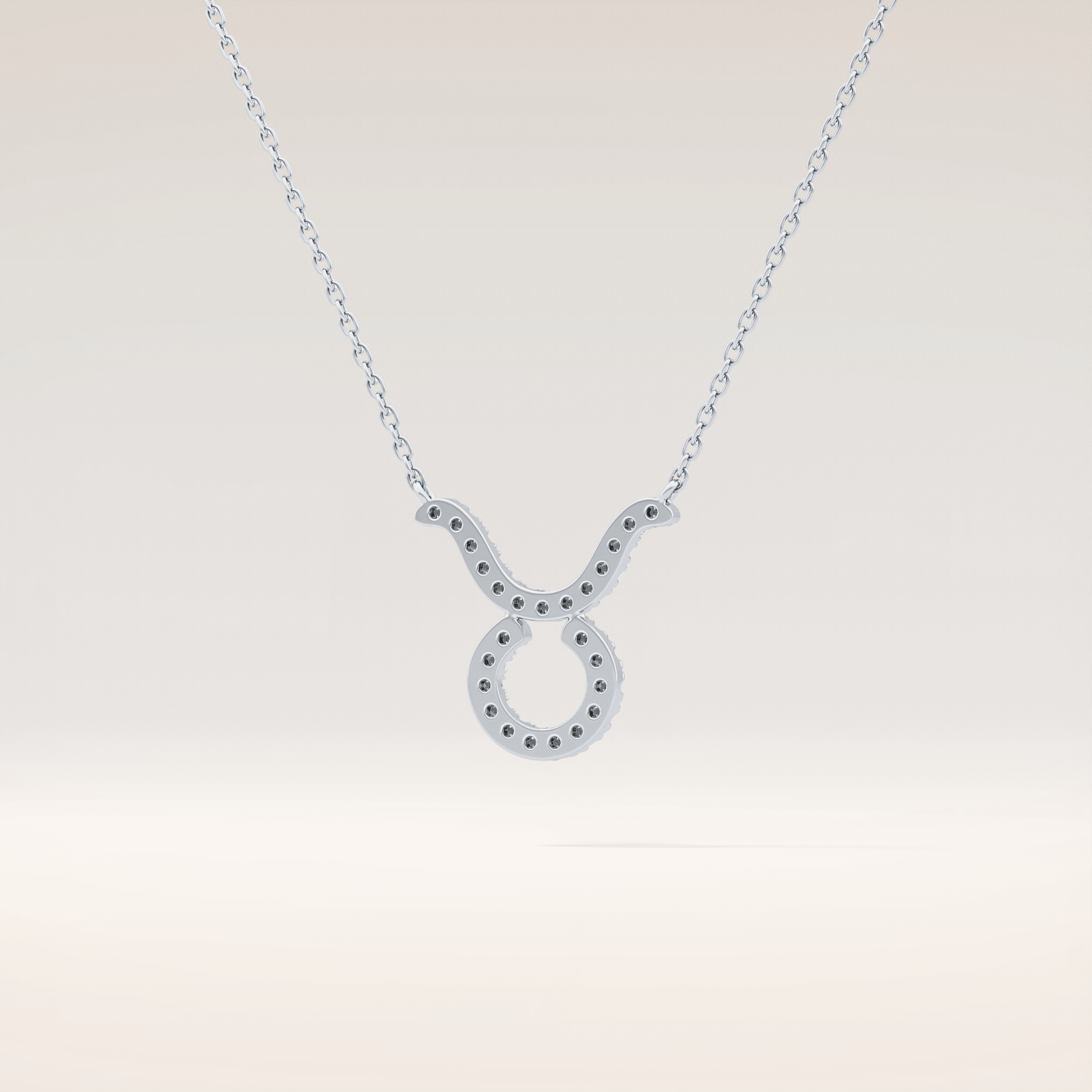 0.12 TCW Round Cut Moissanite Taurus Zodiac Sign Necklace