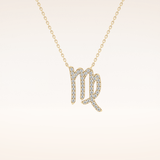 0.204 TCW Round Cut Moissanite Virgo Zodiac Sign Necklace