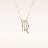 0.204 TCW Round Cut Moissanite Virgo Zodiac Sign Necklace