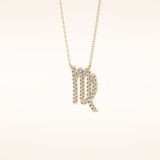 0.204 TCW Round Cut Moissanite Virgo Zodiac Sign Necklace