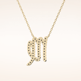 0.204 TCW Round Cut Moissanite Virgo Zodiac Sign Necklace