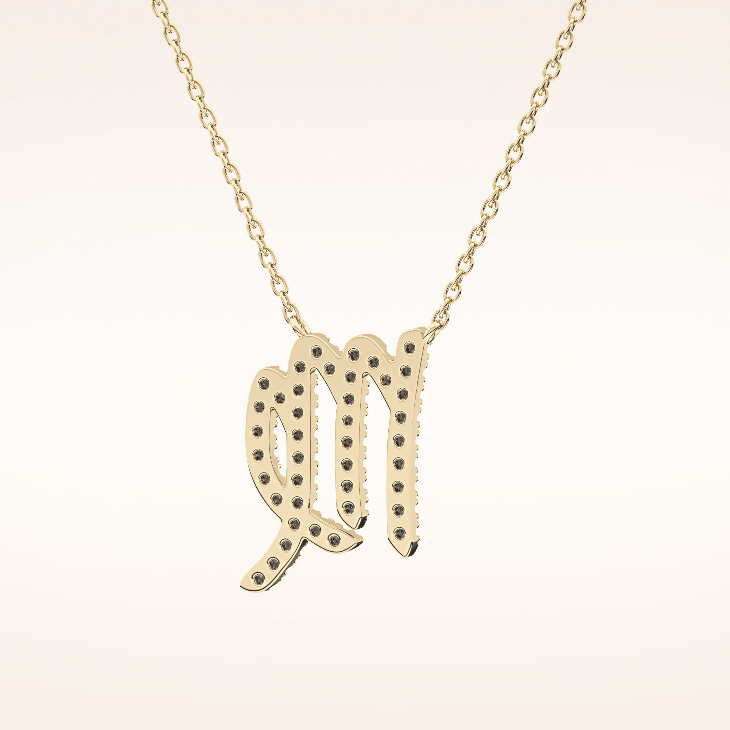 0.204 TCW Round Cut Moissanite Virgo Zodiac Sign Necklace