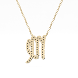 0.204 TCW Round Lab Grown Diamond Virgo Zodiac Sign Necklace