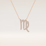 0.204 TCW Round Cut Moissanite Virgo Zodiac Sign Necklace