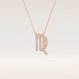 0.204 TCW Round Cut Moissanite Virgo Zodiac Sign Necklace