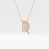 0.204 TCW Round Lab Grown Diamond Virgo Zodiac Sign Necklace